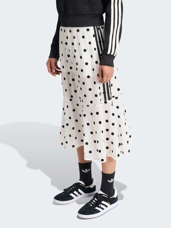adidas Dresses & Skirts - Adidas White Sheer Midi Skirt with Polka Dots NWT